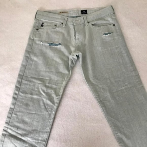 Light blue Slouchy Slim Cropped Jeans - Picture 1 of 4